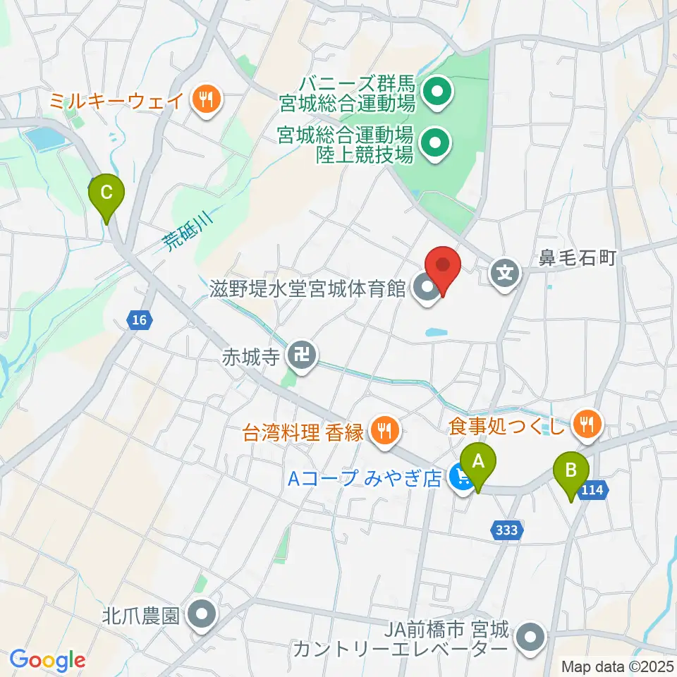 滋野堤水堂宮城体育館周辺のコンビニエンスストア一覧地図