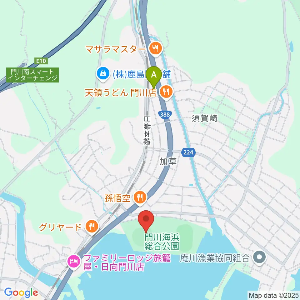 門川海浜総合公園野球場周辺のコンビニエンスストア一覧地図