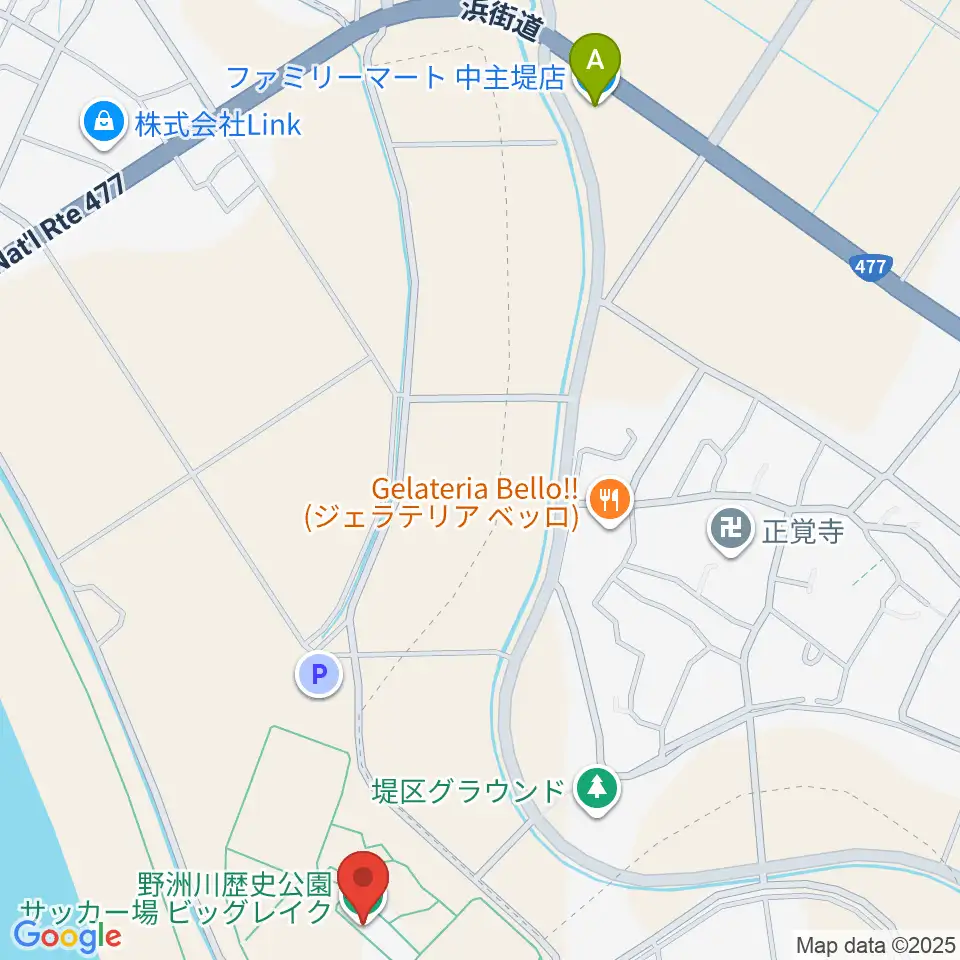 野洲川歴史公園サッカー場ビッグレイク周辺のコンビニエンスストア一覧地図