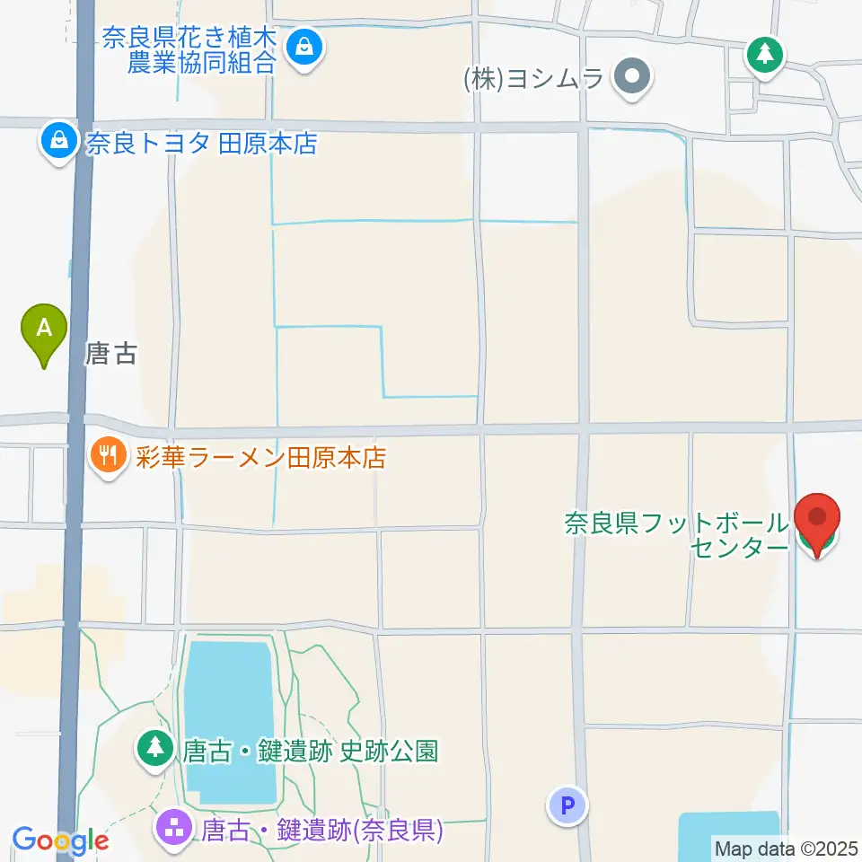 奈良県フットボールセンター周辺のコンビニエンスストア一覧地図