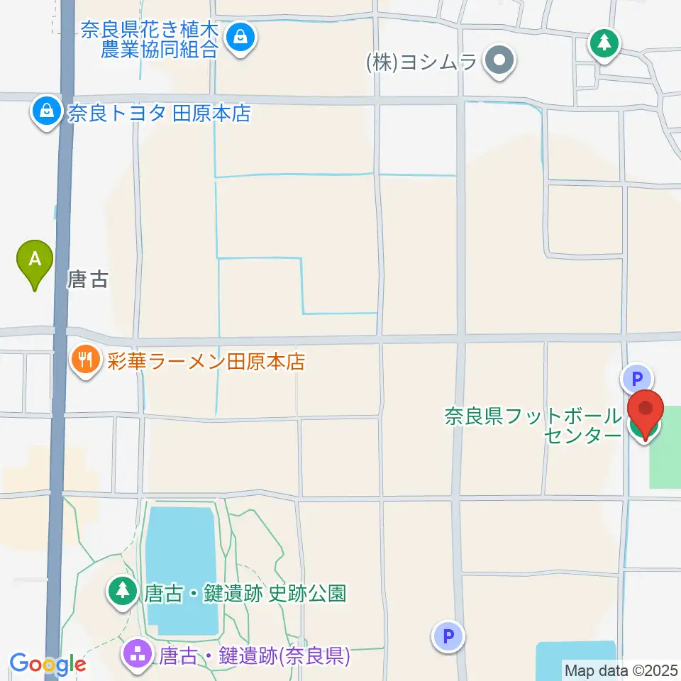 奈良県フットボールセンター周辺のコンビニエンスストア一覧地図