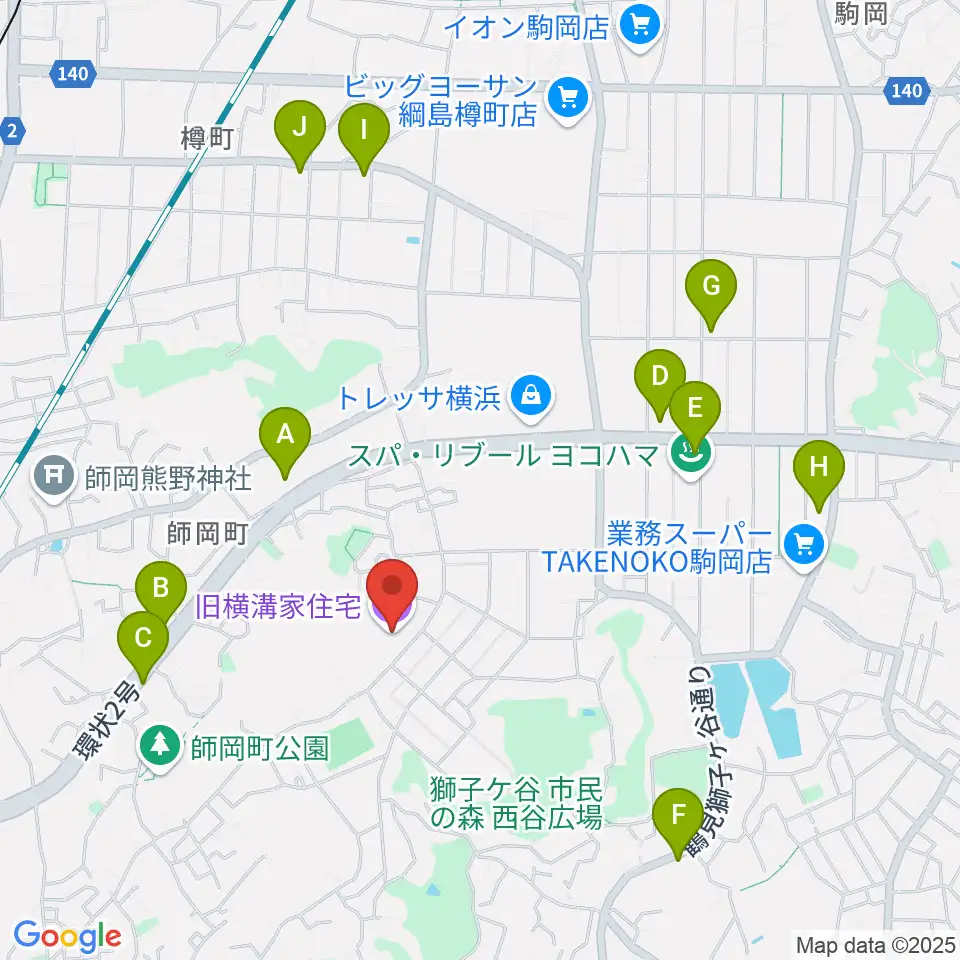 横浜農村生活館みその公園「横溝屋敷」周辺のコンビニエンスストア一覧地図