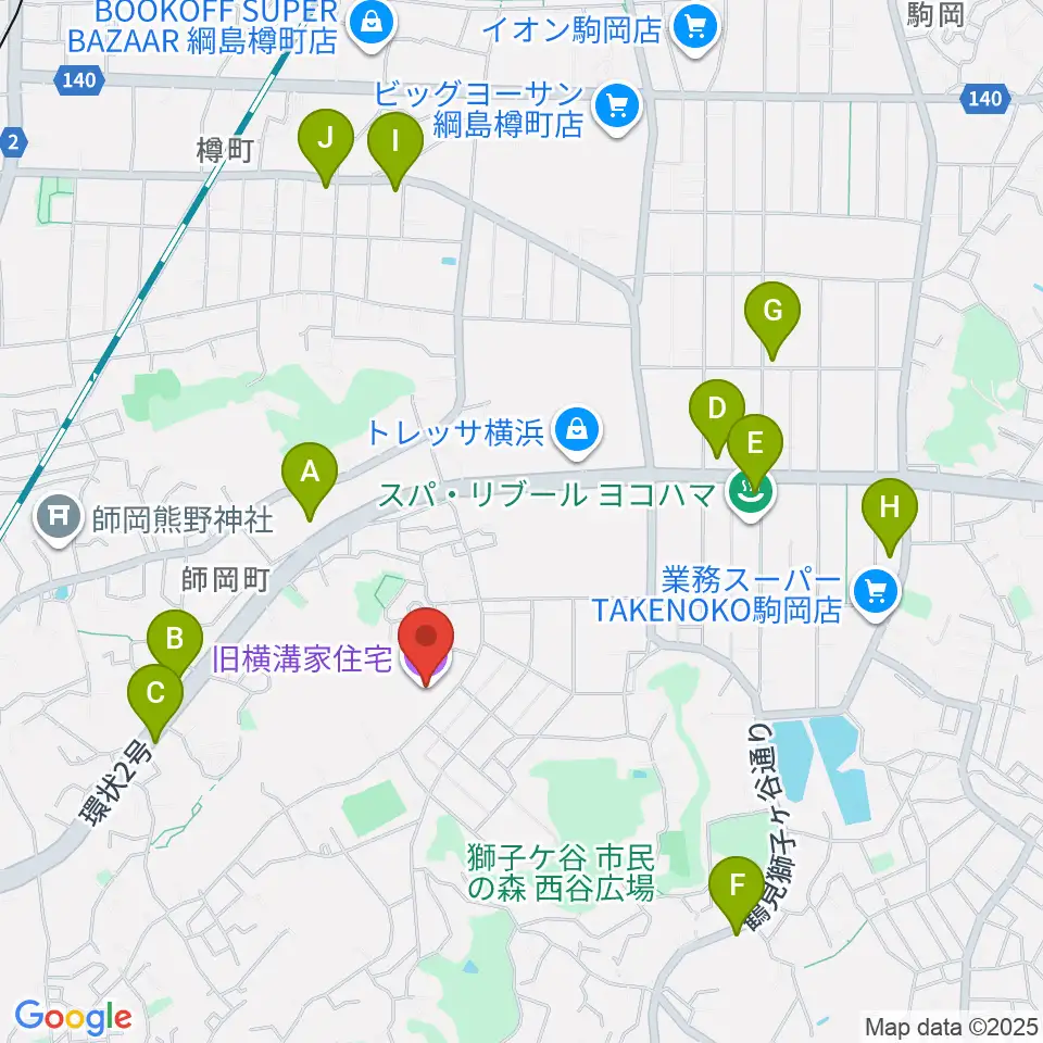 横浜農村生活館みその公園「横溝屋敷」周辺のコンビニエンスストア一覧地図