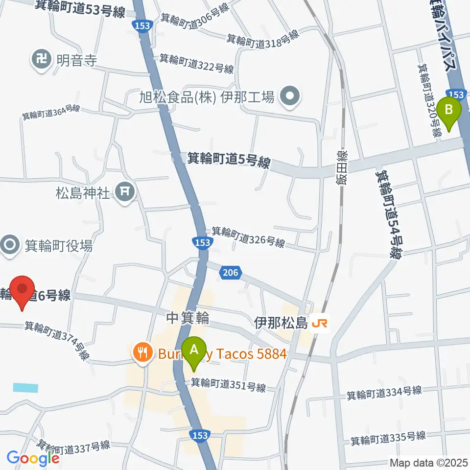 箕輪町郷土博物館周辺のコンビニエンスストア一覧地図