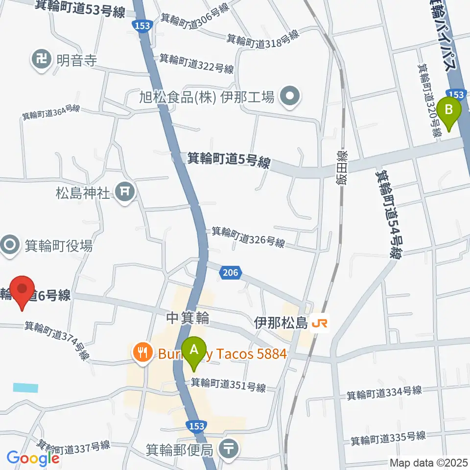 箕輪町郷土博物館周辺のコンビニエンスストア一覧地図