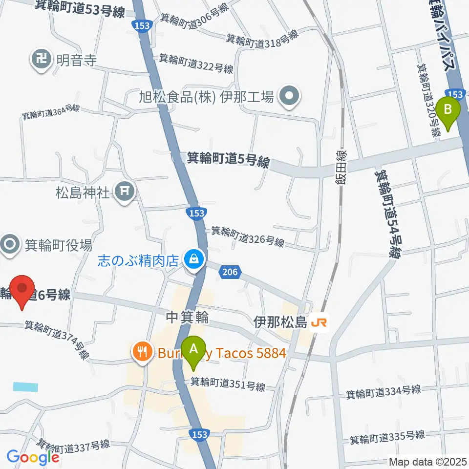 箕輪町郷土博物館周辺のコンビニエンスストア一覧地図