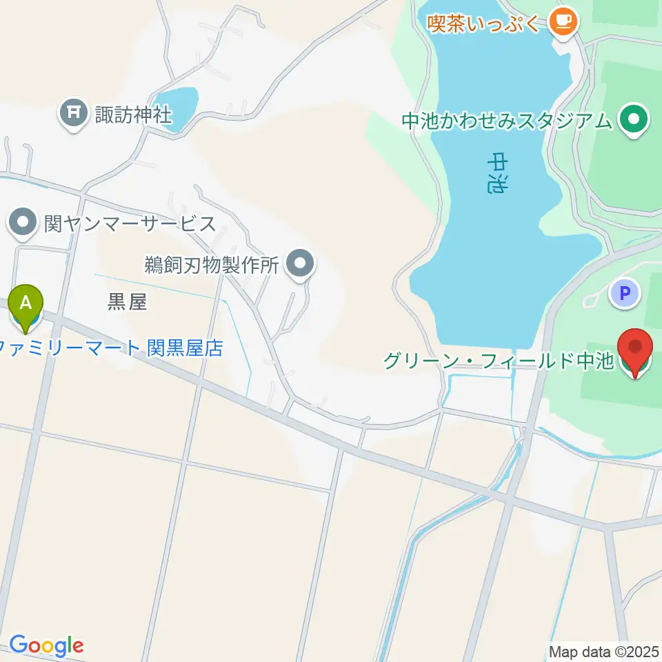 グリーン・フィールド中池周辺のコンビニエンスストア一覧地図