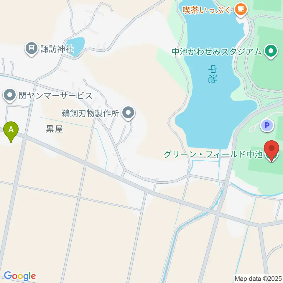 グリーン・フィールド中池周辺のコンビニエンスストア一覧地図