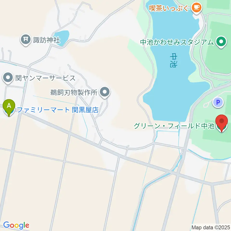 グリーン・フィールド中池周辺のコンビニエンスストア一覧地図