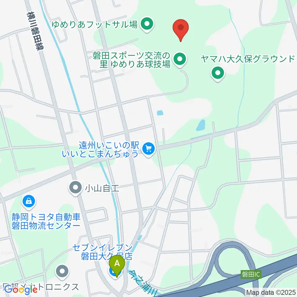 磐田スポーツ交流の里ゆめりあサッカー場周辺のコンビニエンスストア一覧地図