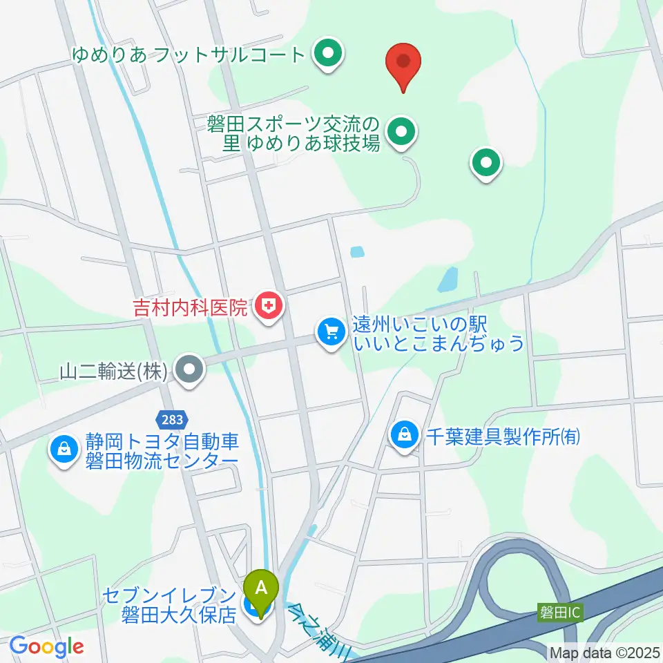 磐田スポーツ交流の里ゆめりあサッカー場周辺のコンビニエンスストア一覧地図