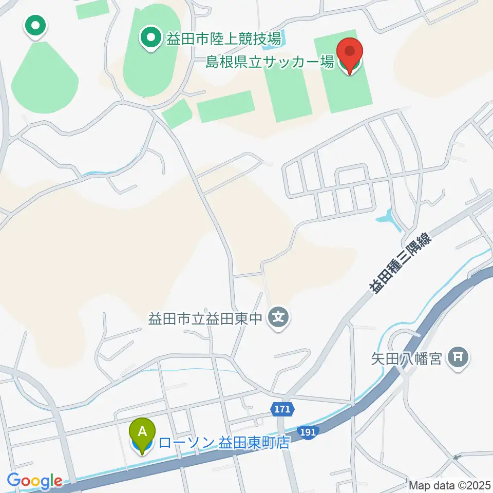 島根県立サッカー場周辺のコンビニエンスストア一覧地図