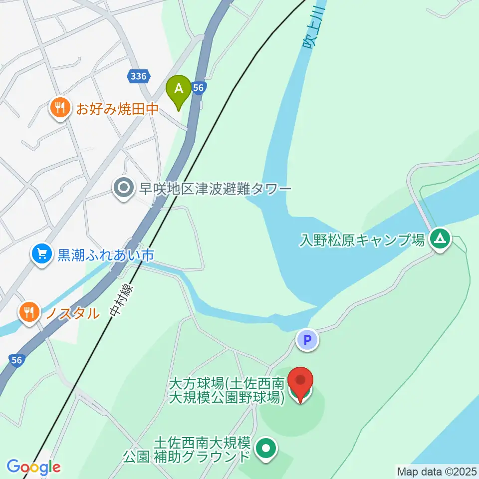 土佐西南大規模公園野球場周辺のコンビニエンスストア一覧地図