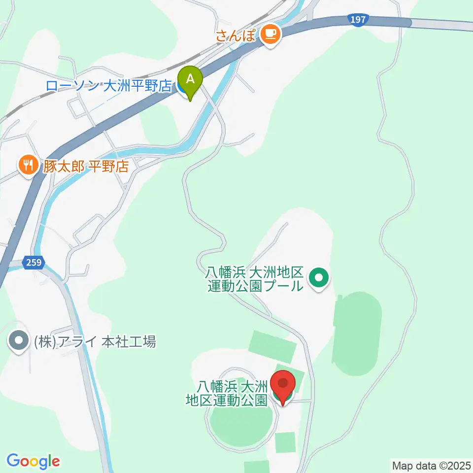 八幡浜・大洲地区運動公園野球場周辺のコンビニエンスストア一覧地図