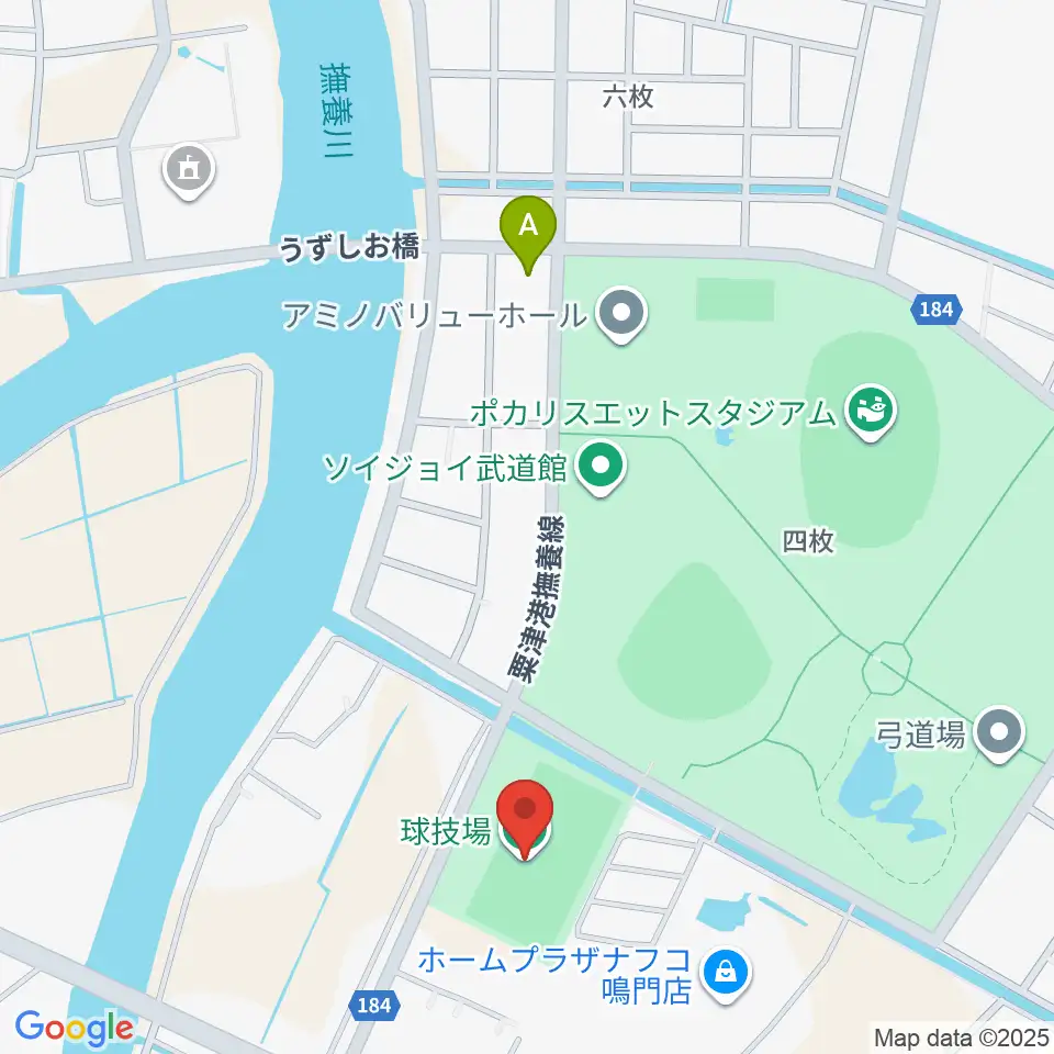 鳴門・大塚スポーツパーク球技場周辺のコンビニエンスストア一覧地図