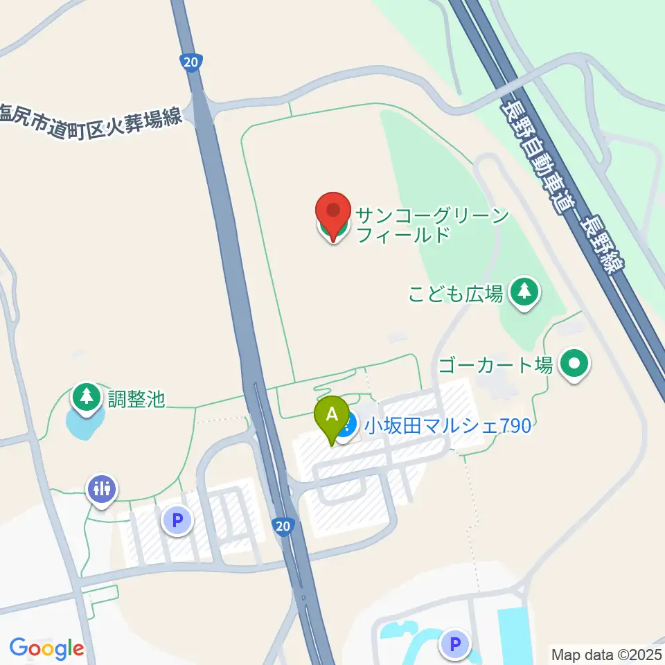 サンコーグリーンフィールド周辺のコンビニエンスストア一覧地図