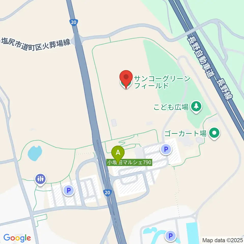 サンコーグリーンフィールド周辺のコンビニエンスストア一覧地図