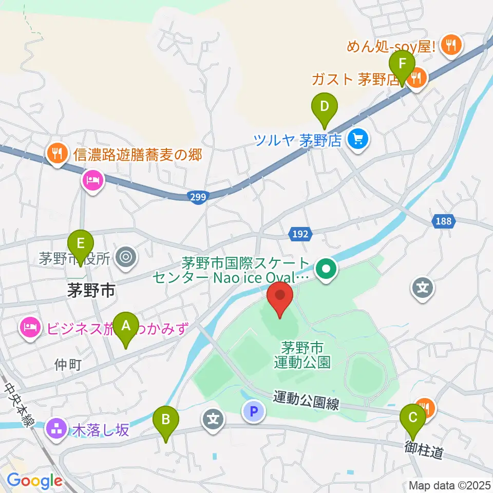 茅野市運動公園陸上競技場周辺のコンビニエンスストア一覧地図