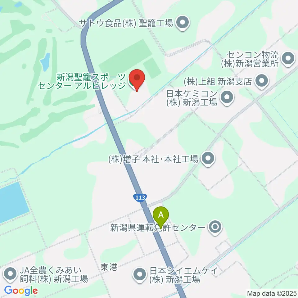 新潟聖籠スポーツセンターアルビレッジ周辺のコンビニエンスストア一覧地図