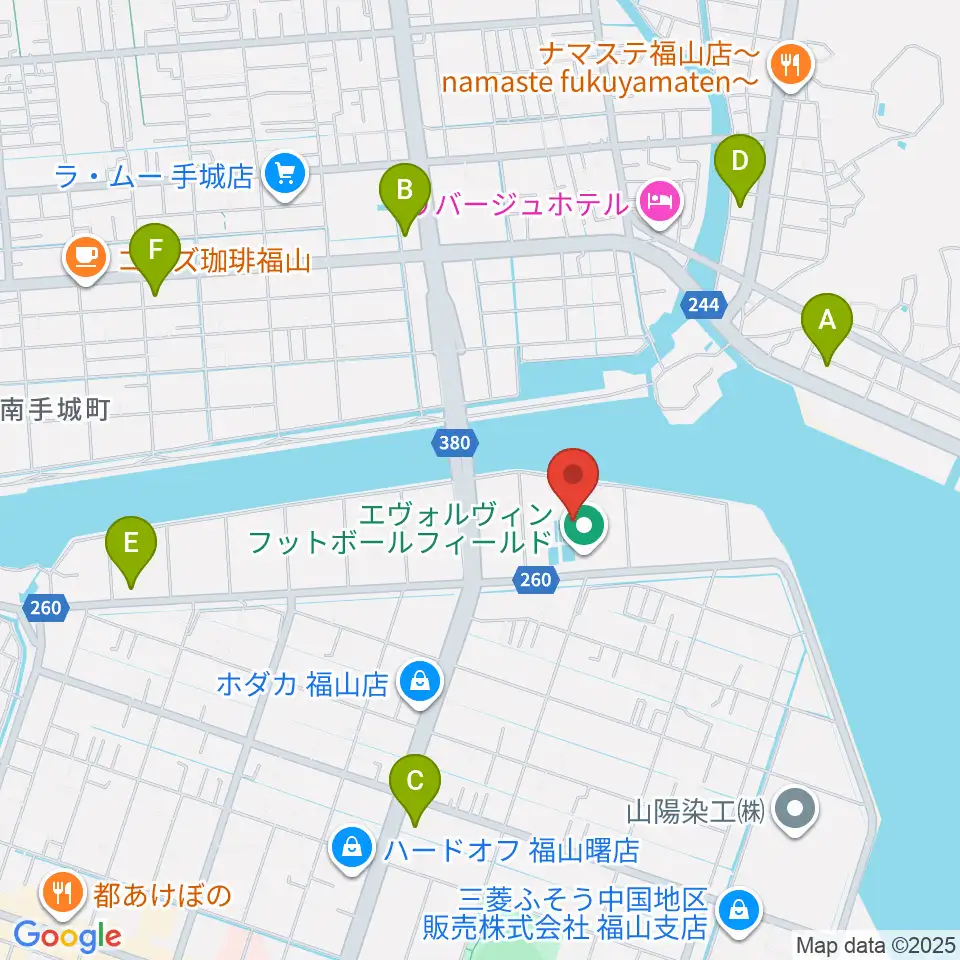 エヴォルヴィンフットボールフィールド周辺のコンビニエンスストア一覧地図