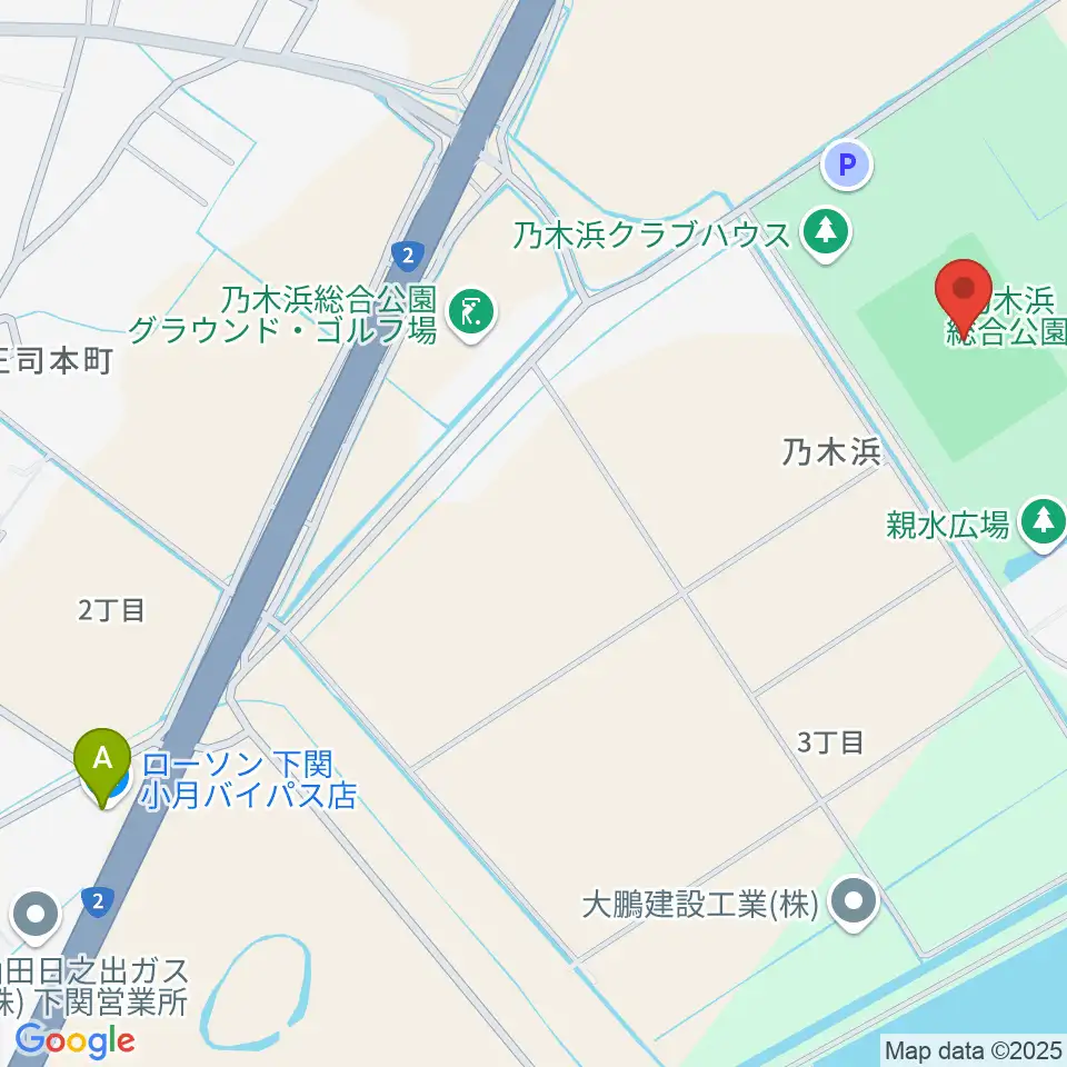 乃木浜総合公園グラウンド周辺のコンビニエンスストア一覧地図