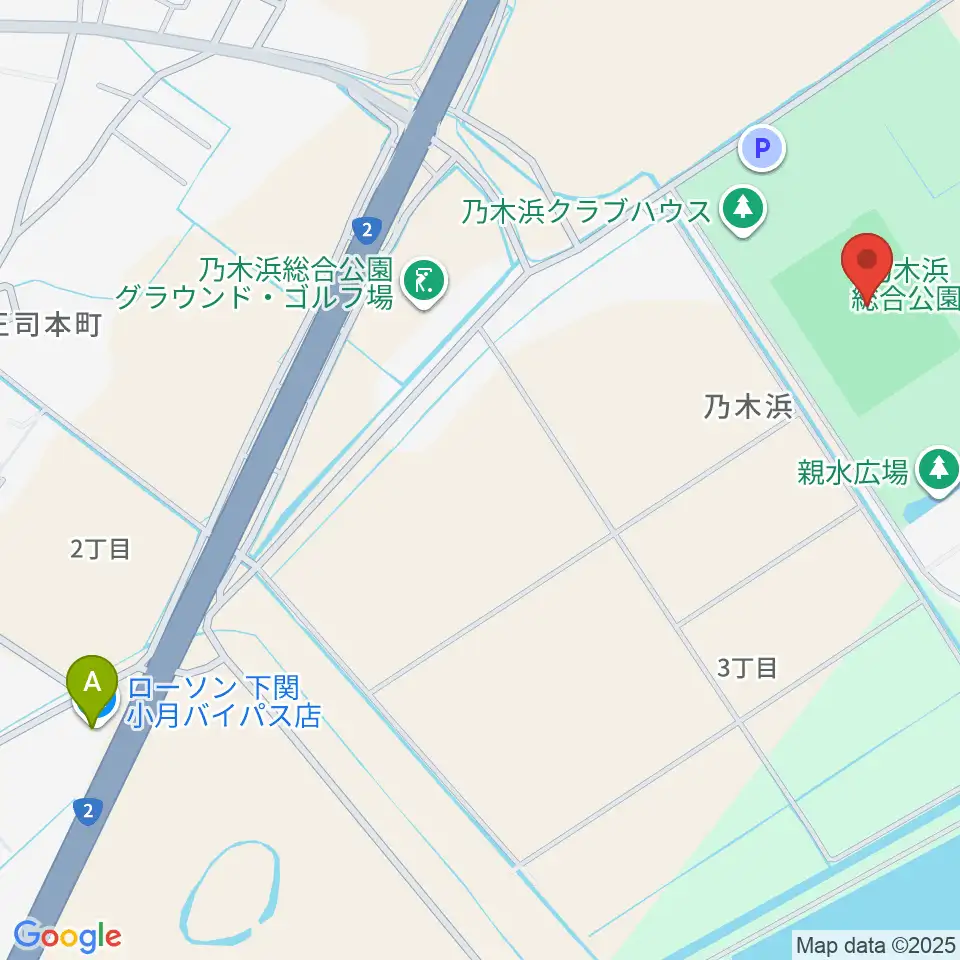 乃木浜総合公園グラウンド周辺のコンビニエンスストア一覧地図