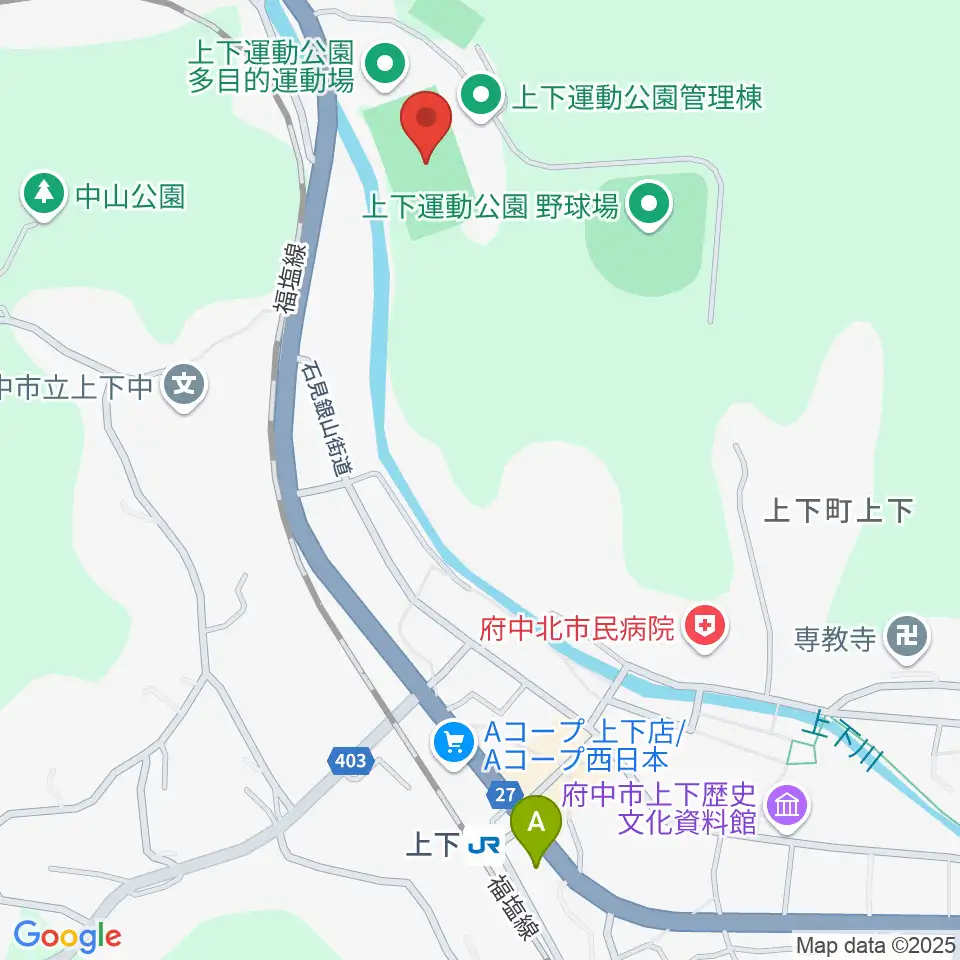 TTCスポーツパーク上下人工芝グラウンド周辺のコンビニエンスストア一覧地図
