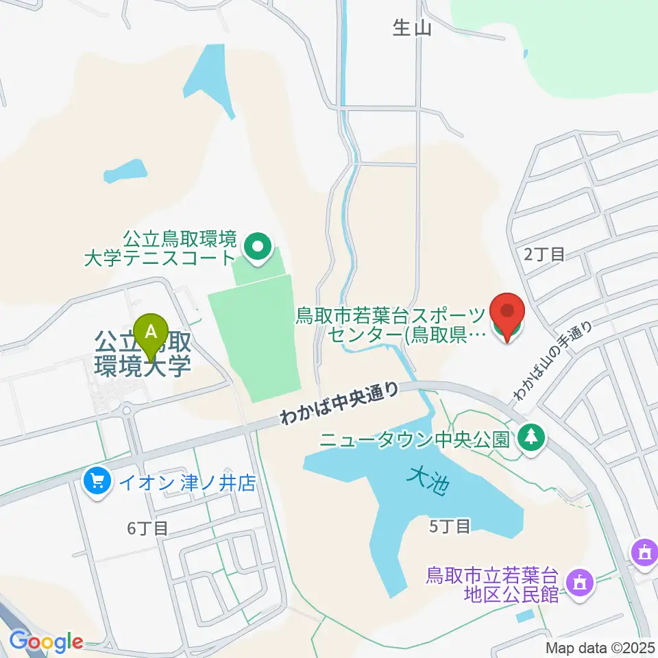 鳥取市若葉台スポーツセンター周辺のコンビニエンスストア一覧地図