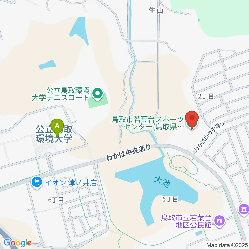 鳥取市若葉台スポーツセンター周辺のコンビニエンスストア一覧地図