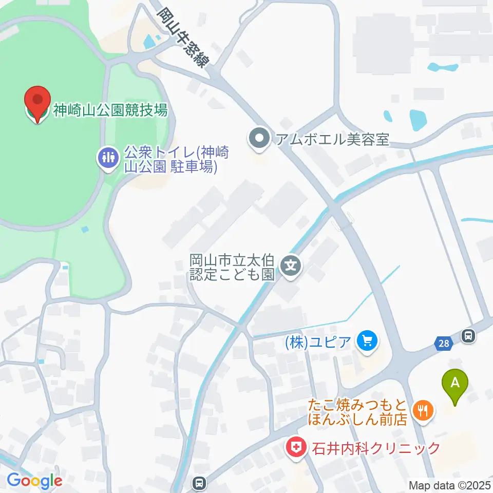 神崎山公園競技場周辺のコンビニエンスストア一覧地図
