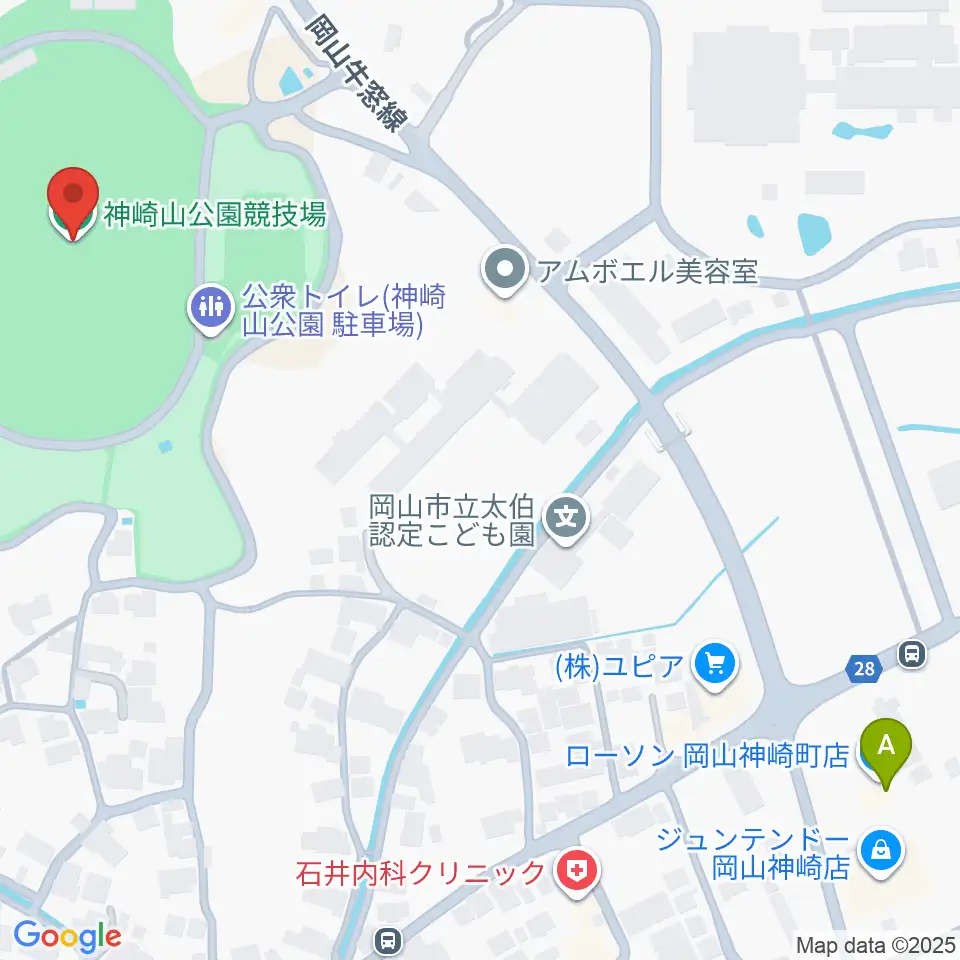 神崎山公園競技場周辺のコンビニエンスストア一覧地図