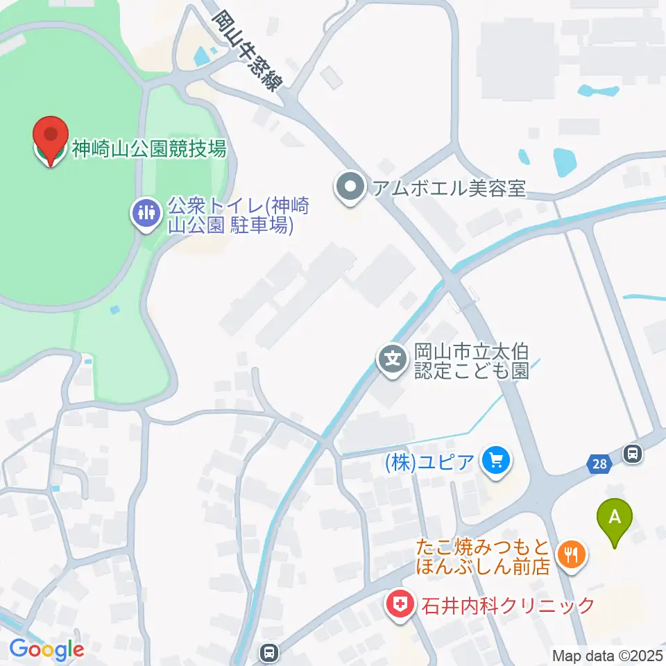神崎山公園競技場周辺のコンビニエンスストア一覧地図