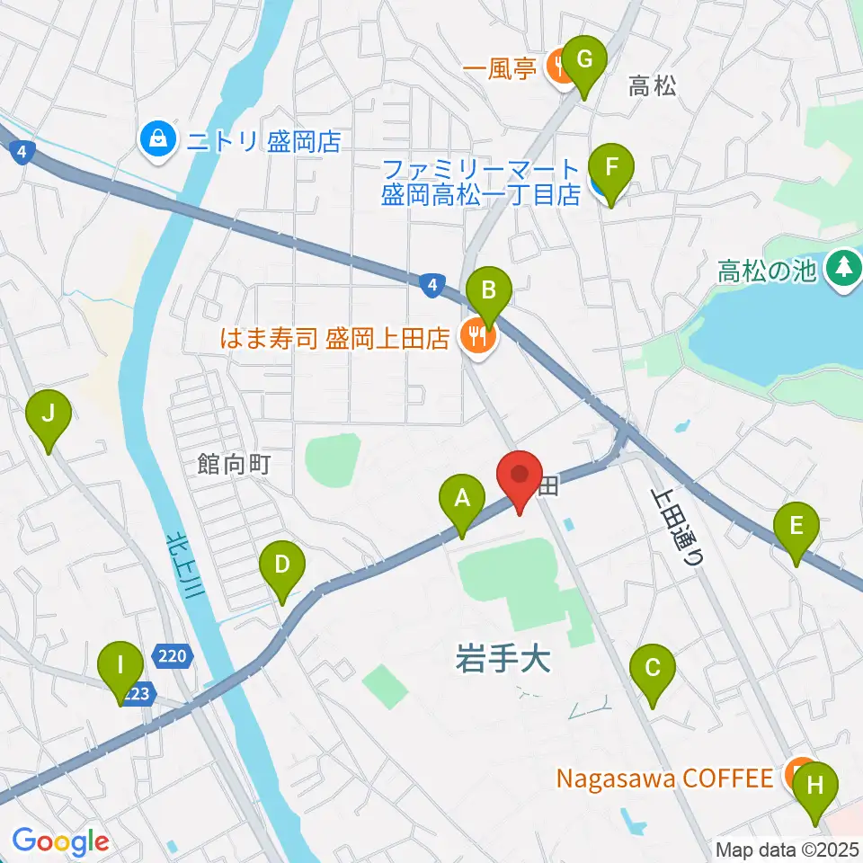 ムセンコネクトもりおかアリーナ周辺のコンビニエンスストア一覧地図