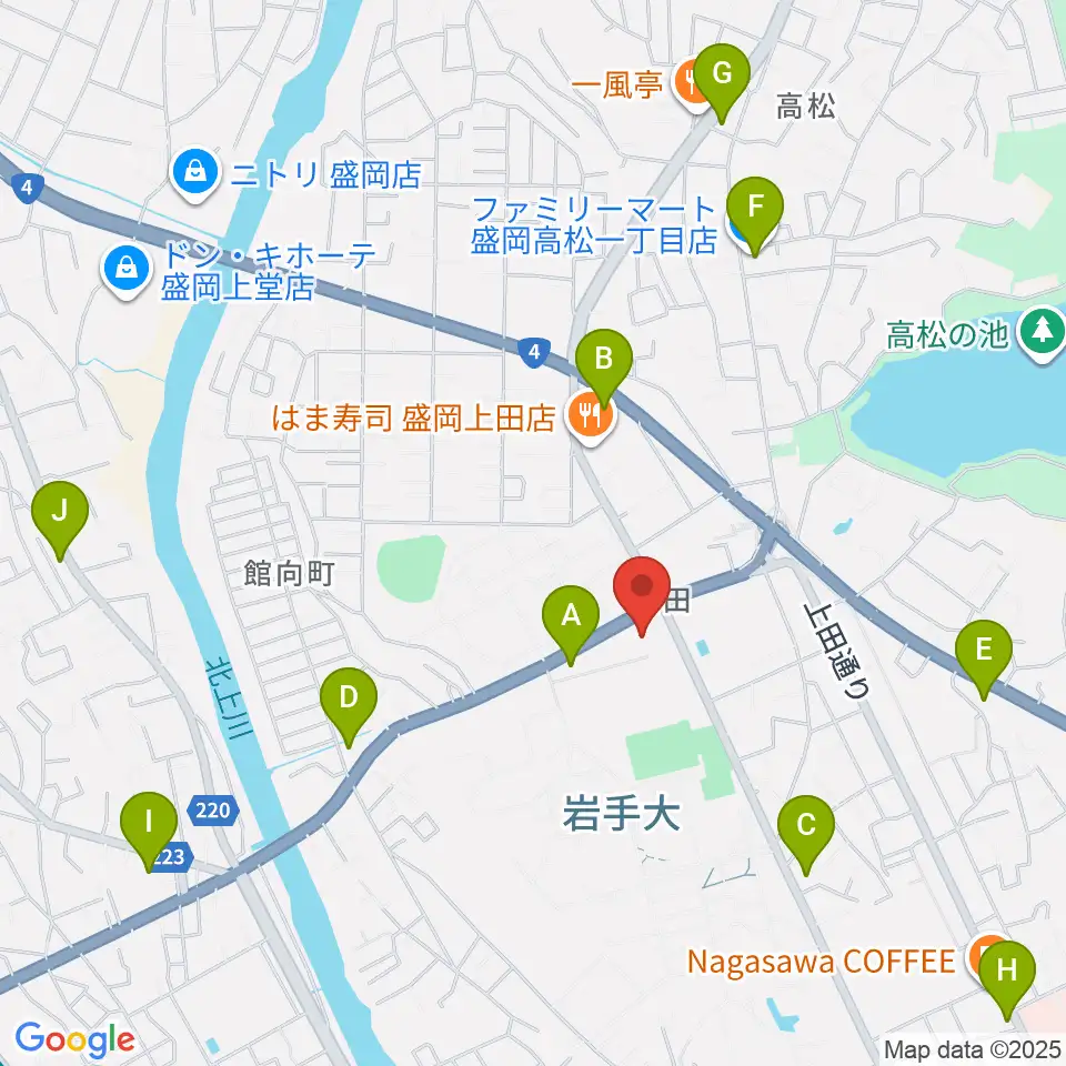 ムセンコネクトもりおかアリーナ周辺のコンビニエンスストア一覧地図