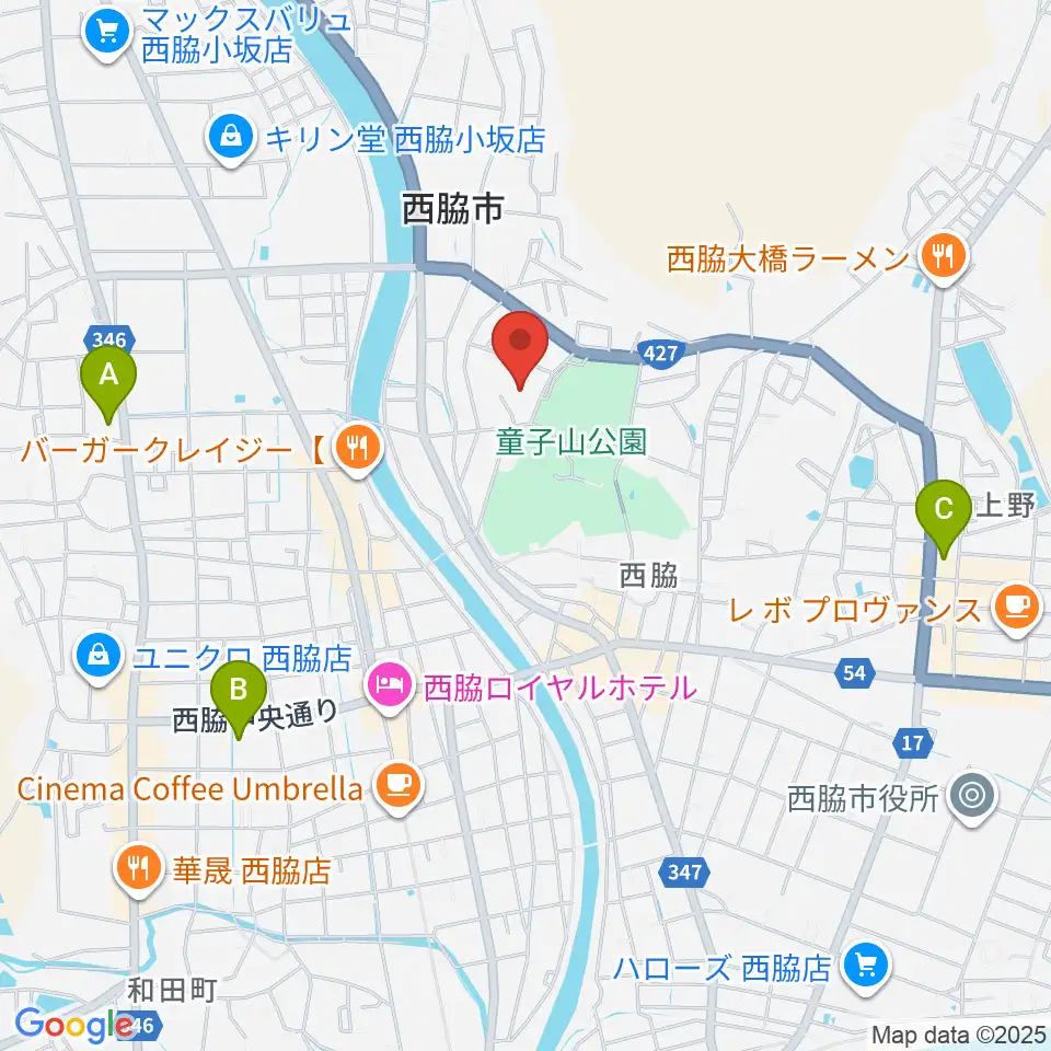 西脇市郷土資料館周辺のコンビニエンスストア一覧地図
