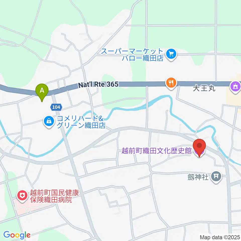 越前町織田文化歴史館周辺のコンビニエンスストア一覧地図