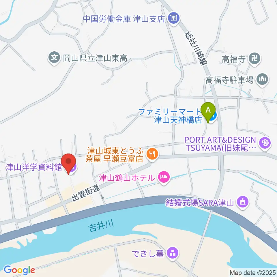 津山洋学資料館周辺のコンビニエンスストア一覧地図