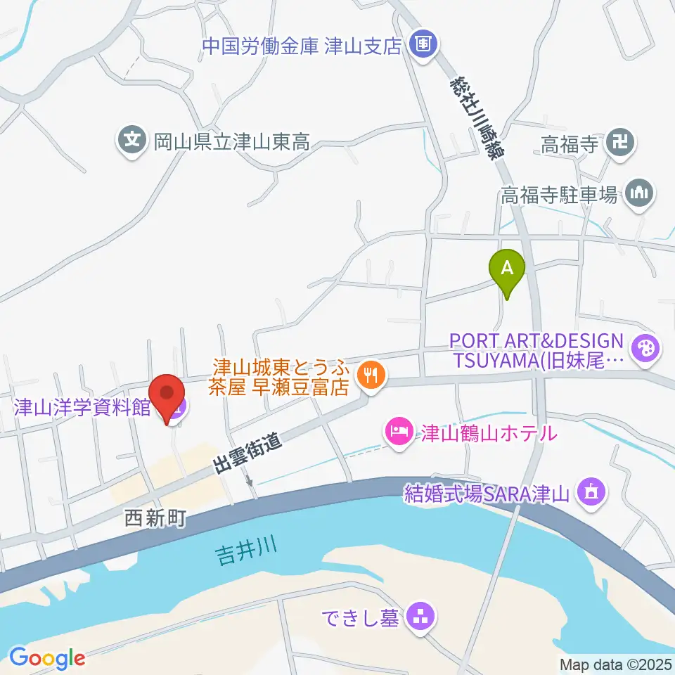 津山洋学資料館周辺のコンビニエンスストア一覧地図