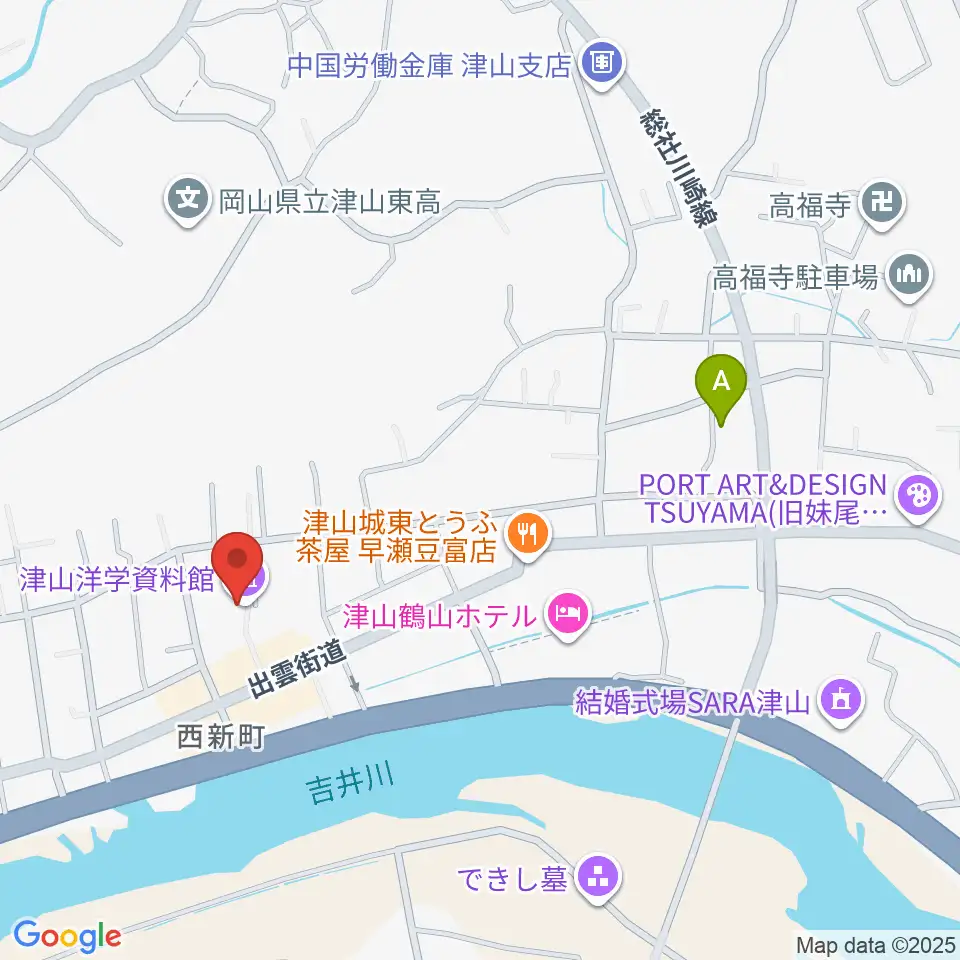 津山洋学資料館周辺のコンビニエンスストア一覧地図