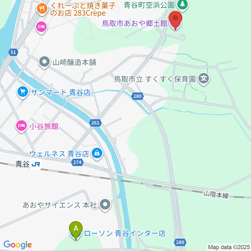 鳥取市あおや郷土館周辺のコンビニエンスストア一覧地図