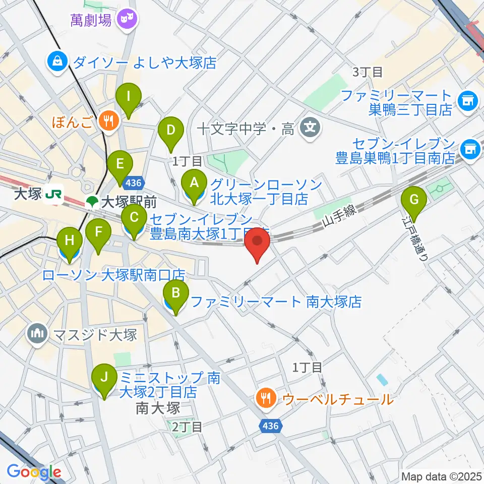 マザーハウス レコーディングスタジオ周辺のコンビニエンスストア一覧地図