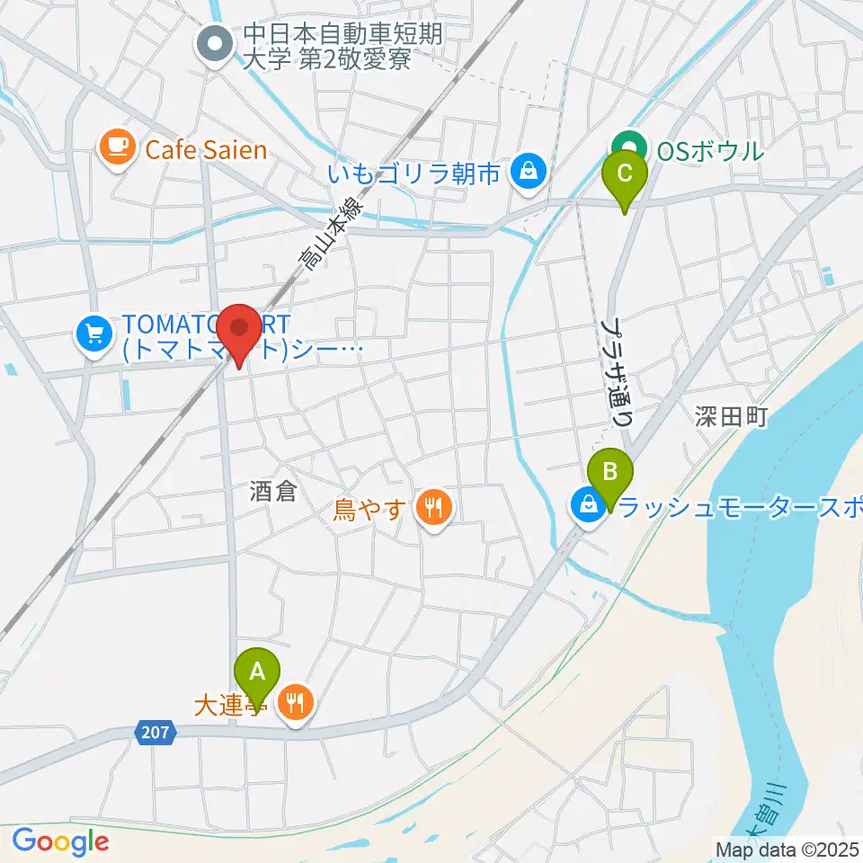 テクノラインホール周辺のコンビニエンスストア一覧地図