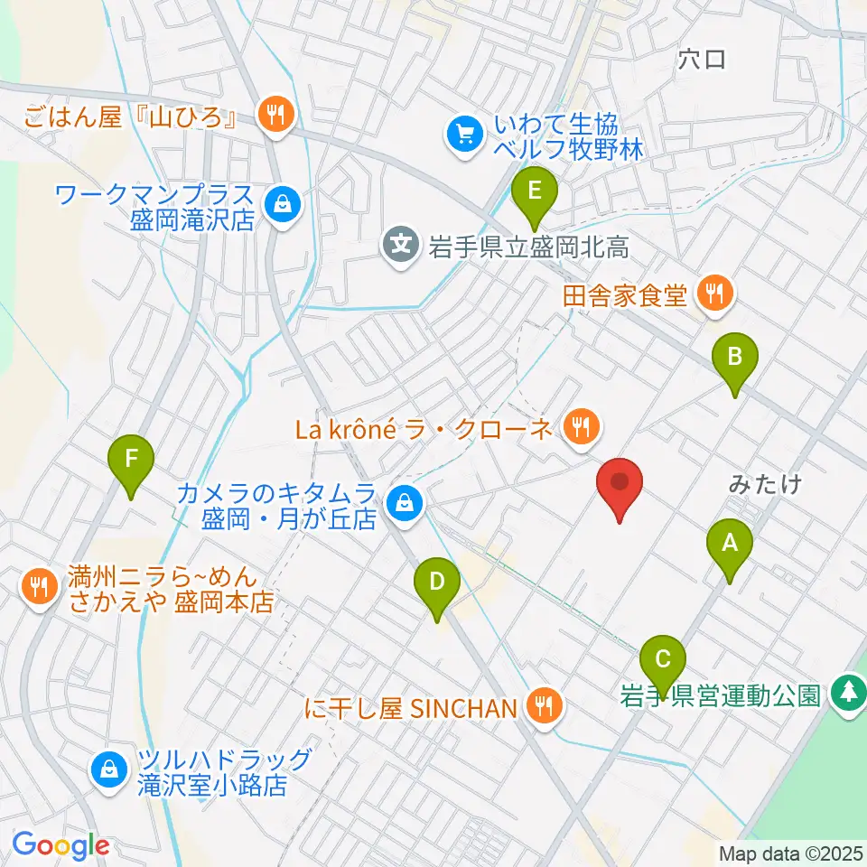 フジスイアイスリンクいわて周辺のコンビニエンスストア一覧地図