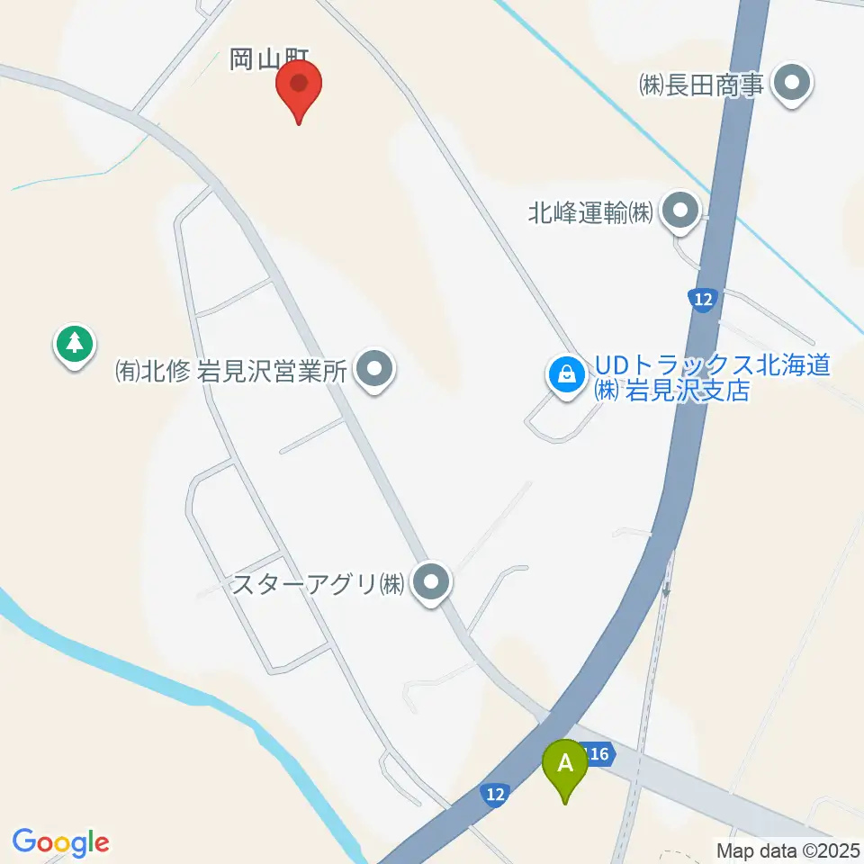 岩見沢市岡山スポーツフィールド周辺のコンビニエンスストア一覧地図
