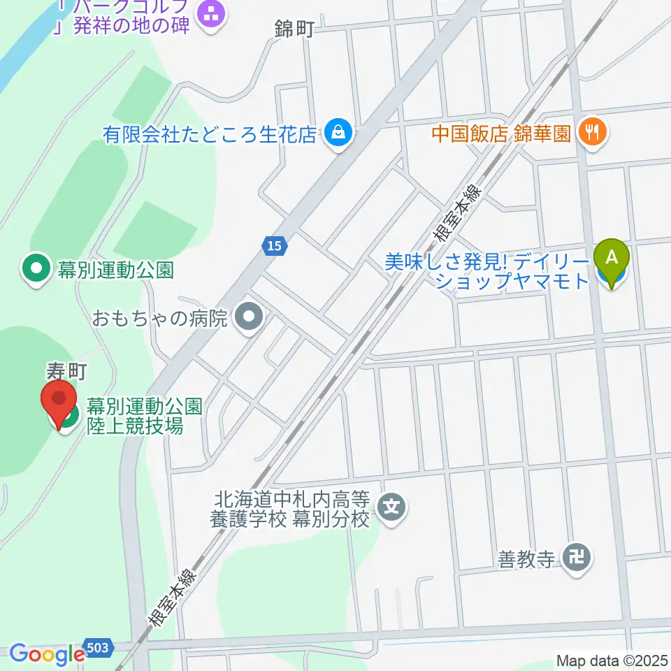幕別町運動公園陸上競技場周辺のコンビニエンスストア一覧地図