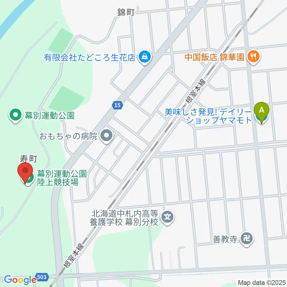 幕別町運動公園陸上競技場周辺のコンビニエンスストア一覧地図