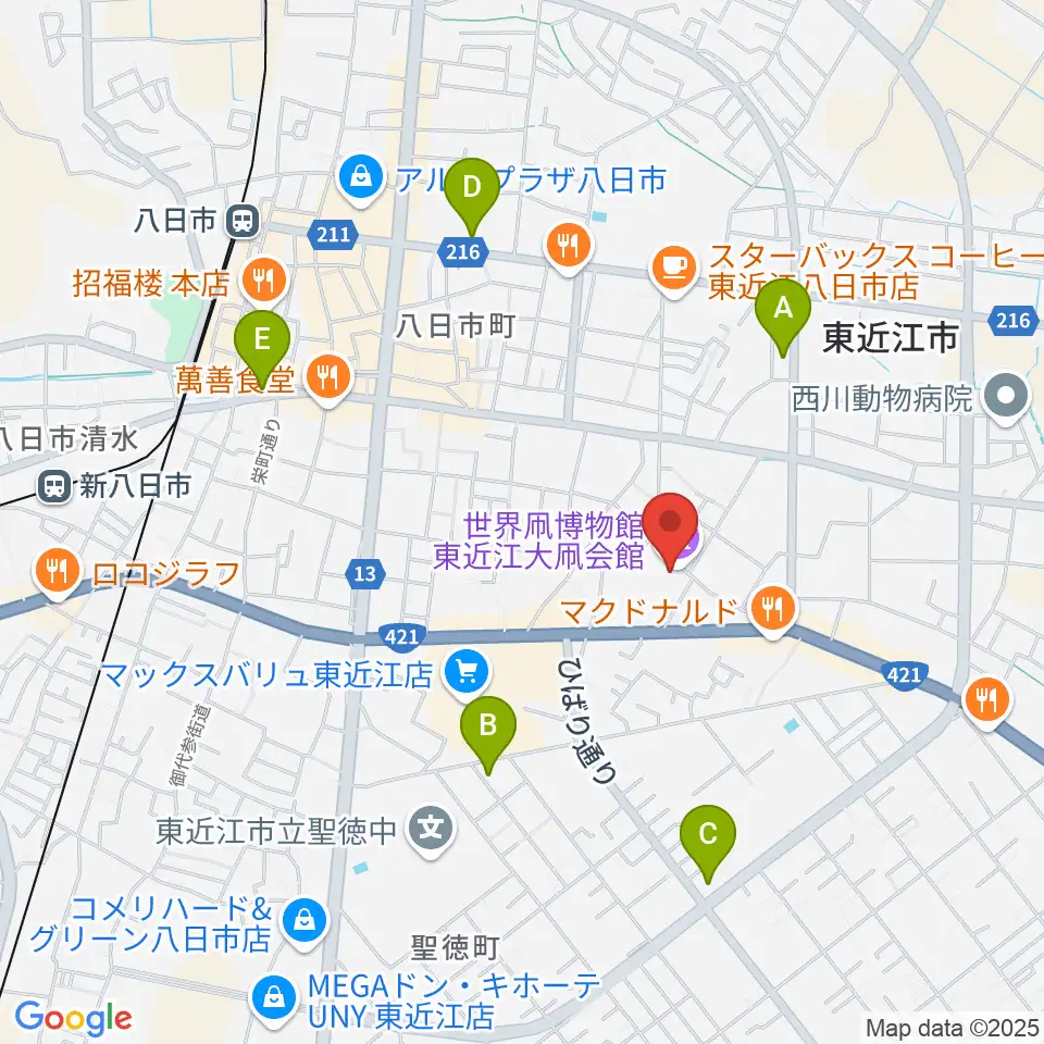 世界凧博物館 東近江大凧会館周辺のコンビニエンスストア一覧地図