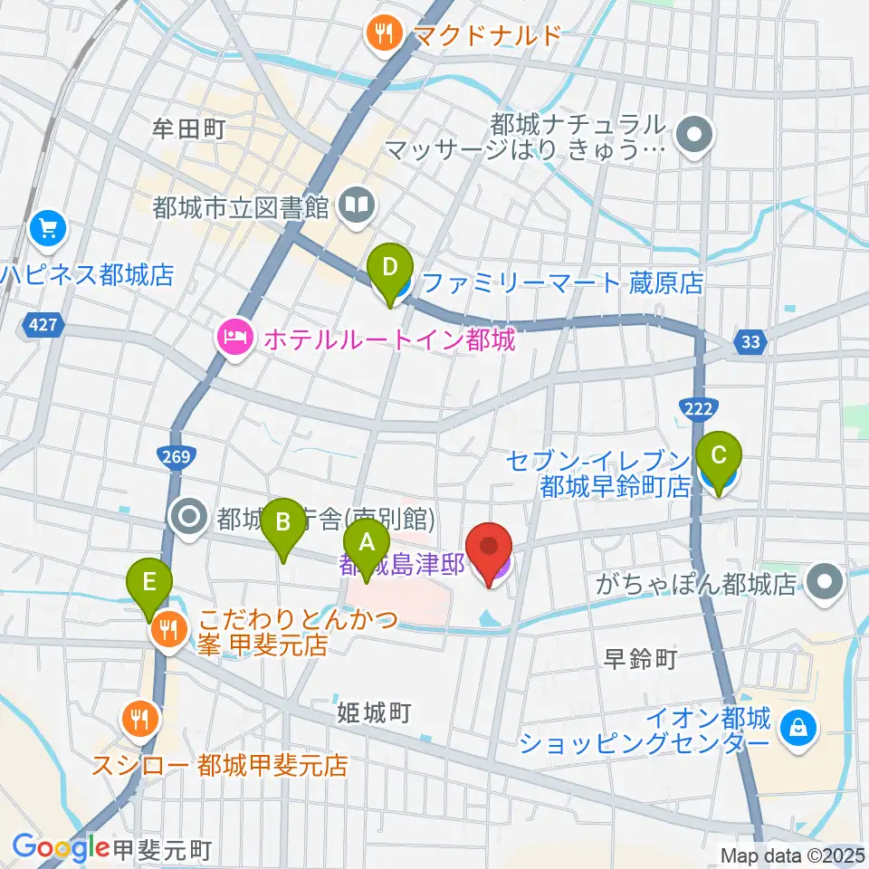 都城島津邸周辺のコンビニエンスストア一覧地図