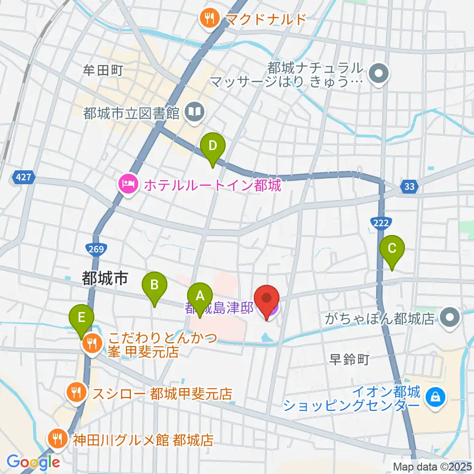 都城島津邸周辺のコンビニエンスストア一覧地図