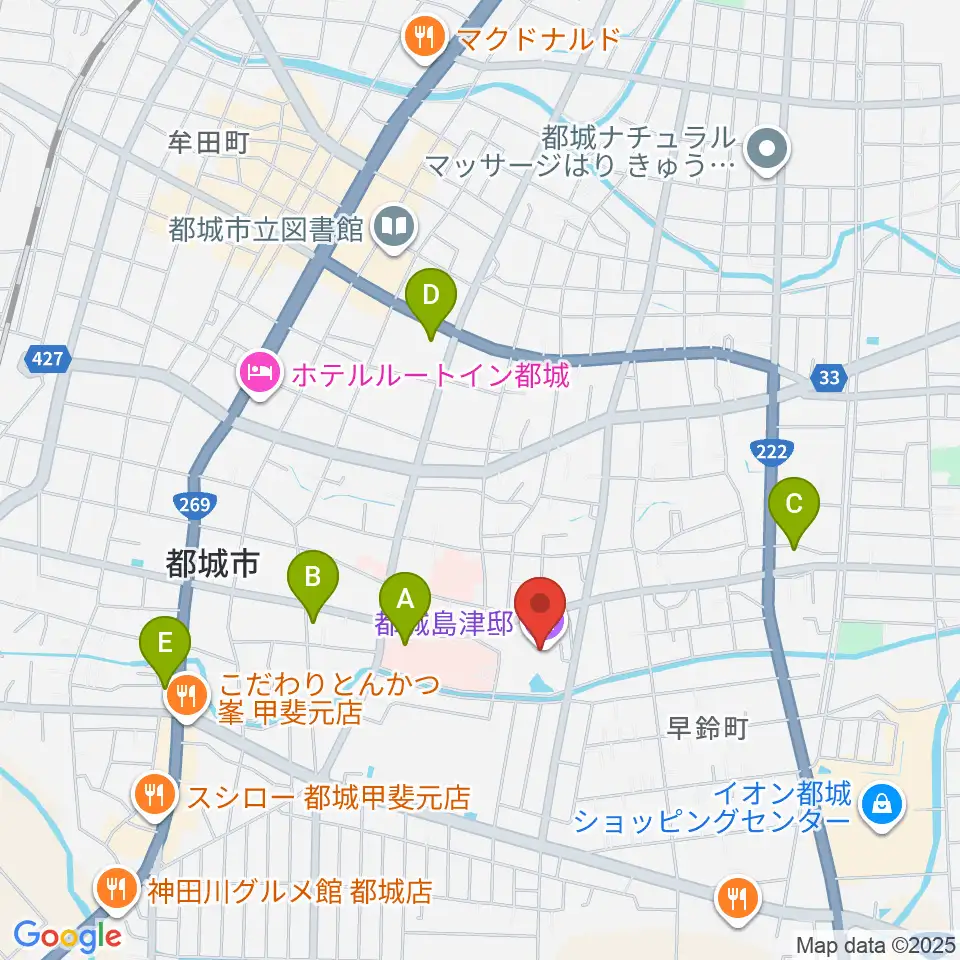 都城島津邸周辺のコンビニエンスストア一覧地図